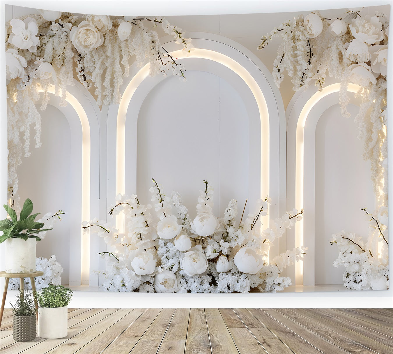 Backdrop Ideas For Mother's Day Pure White Blossom Arch Mother's Day Photo Backdrops UK By Magali
