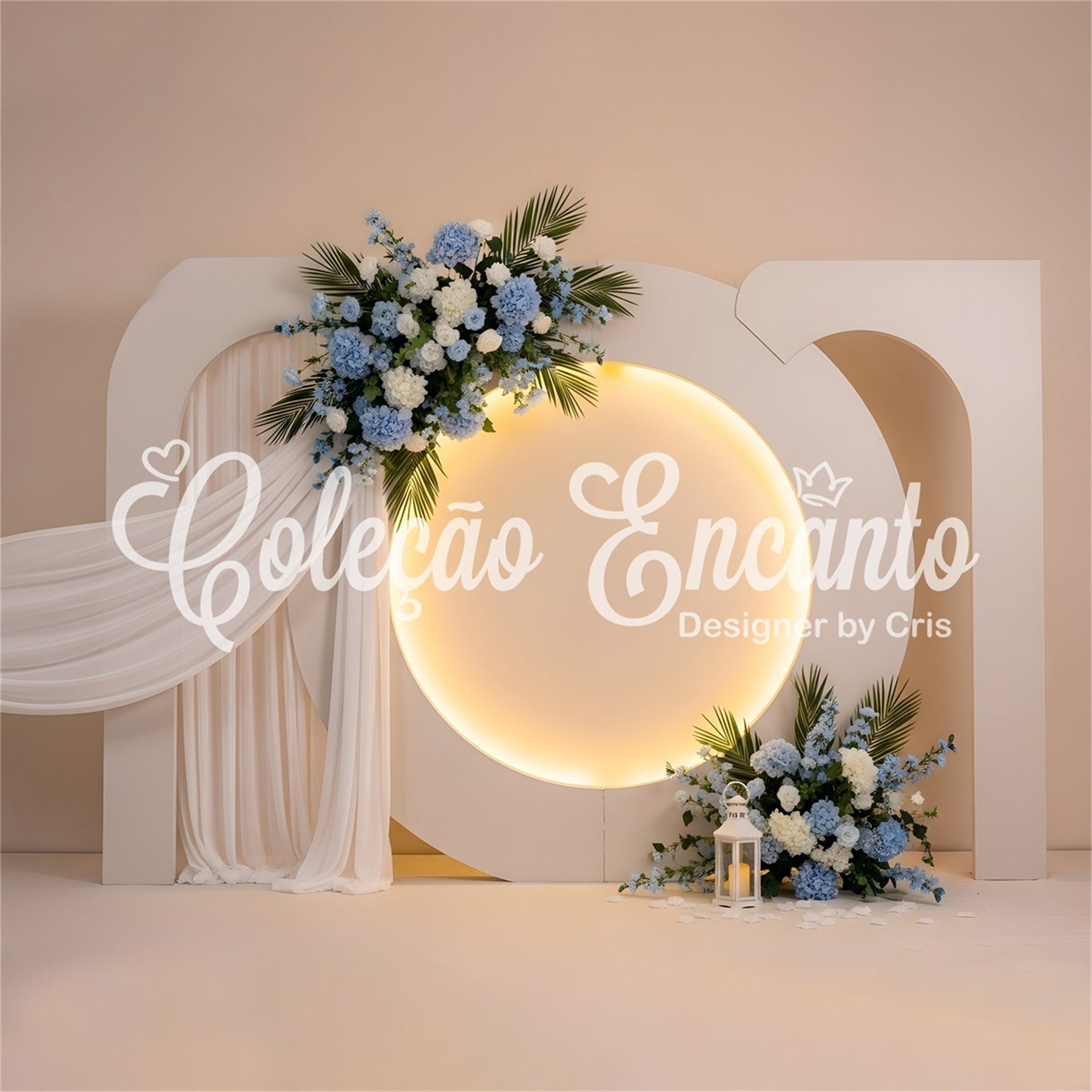 Mother's Day Picture Backdrop Blue Hydrangea Halo Arch Drape Mothers Day Backdrop Ideas UK By Magali