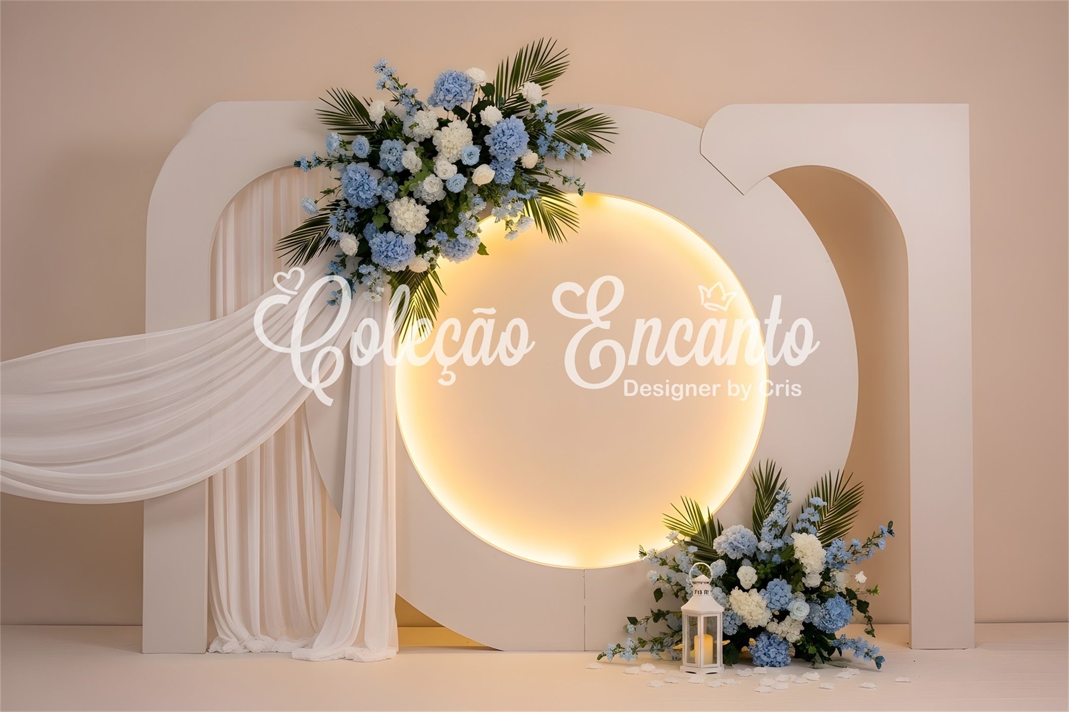 Mother's Day Picture Backdrop Blue Hydrangea Halo Arch Drape Mothers Day Backdrop Ideas UK By Magali