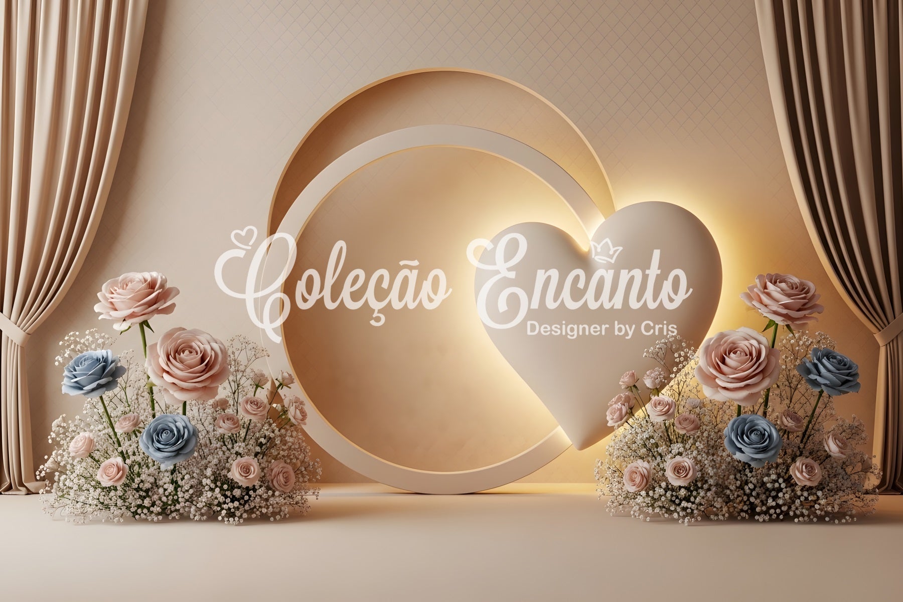 Mothers Day Backdrops Minimalist Heart Circle Rose Bloom Mothers Day Backdrop Design UK By Magali