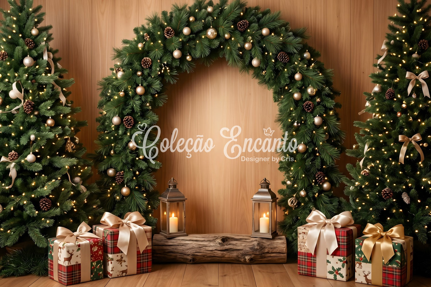 Diy Christmas Backdrop Ideas Woodland Pine Arch Gift Christmas Backdrops For Photos UK CEM65-194