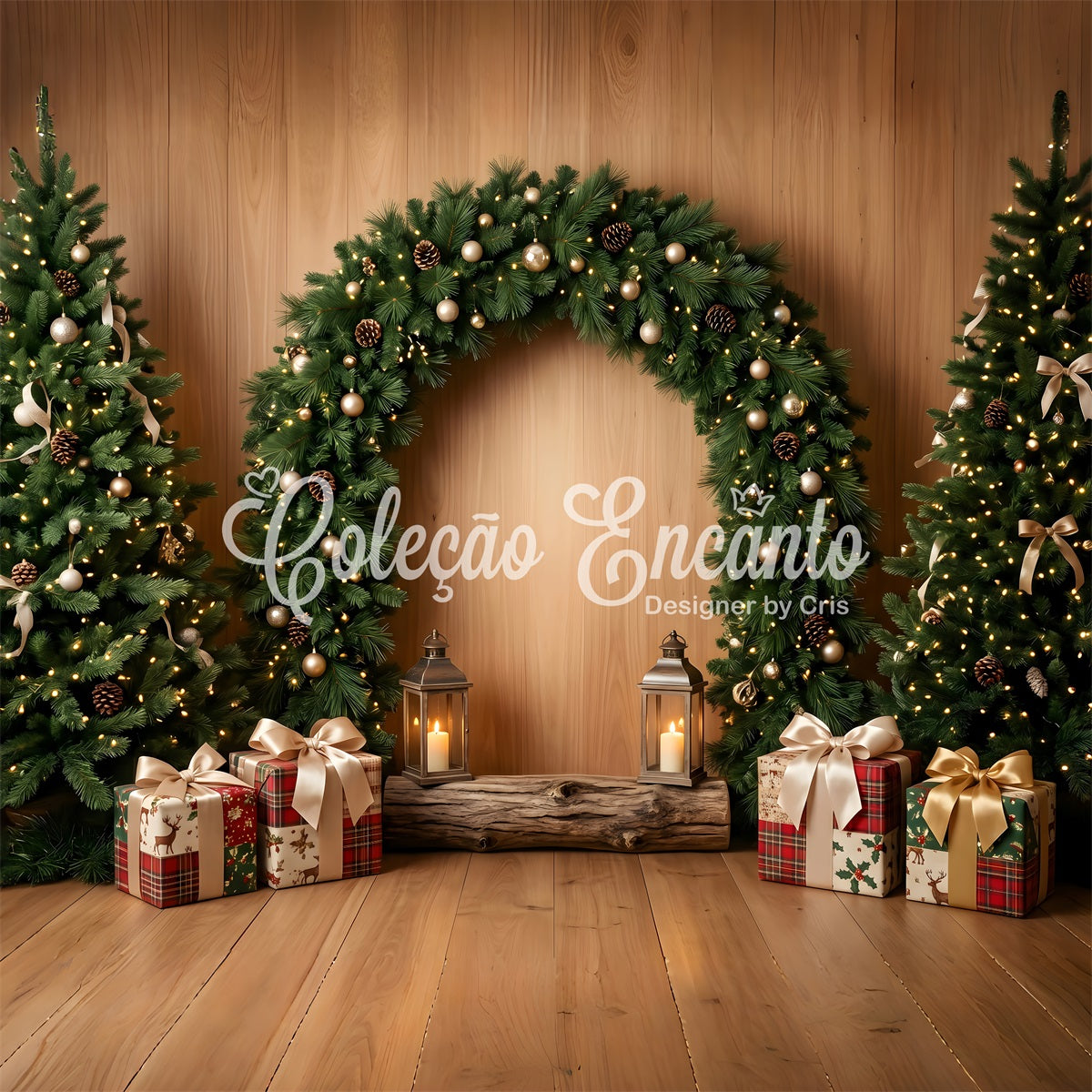 Diy Christmas Backdrop Ideas Woodland Pine Arch Gift Christmas Backdrops For Photos UK CEM65-194