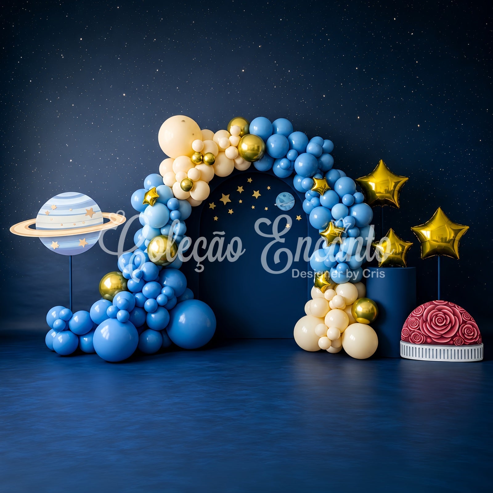 Kids Photo Backdrop Starry Planet Balloon Arch Decor Newborn Fabric Backdrops UK CEM65-214