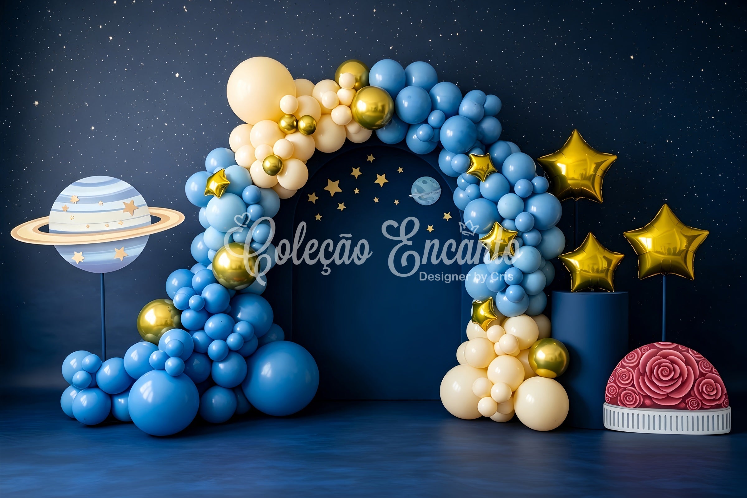 Kids Photo Backdrop Starry Planet Balloon Arch Decor Newborn Fabric Backdrops UK CEM65-214