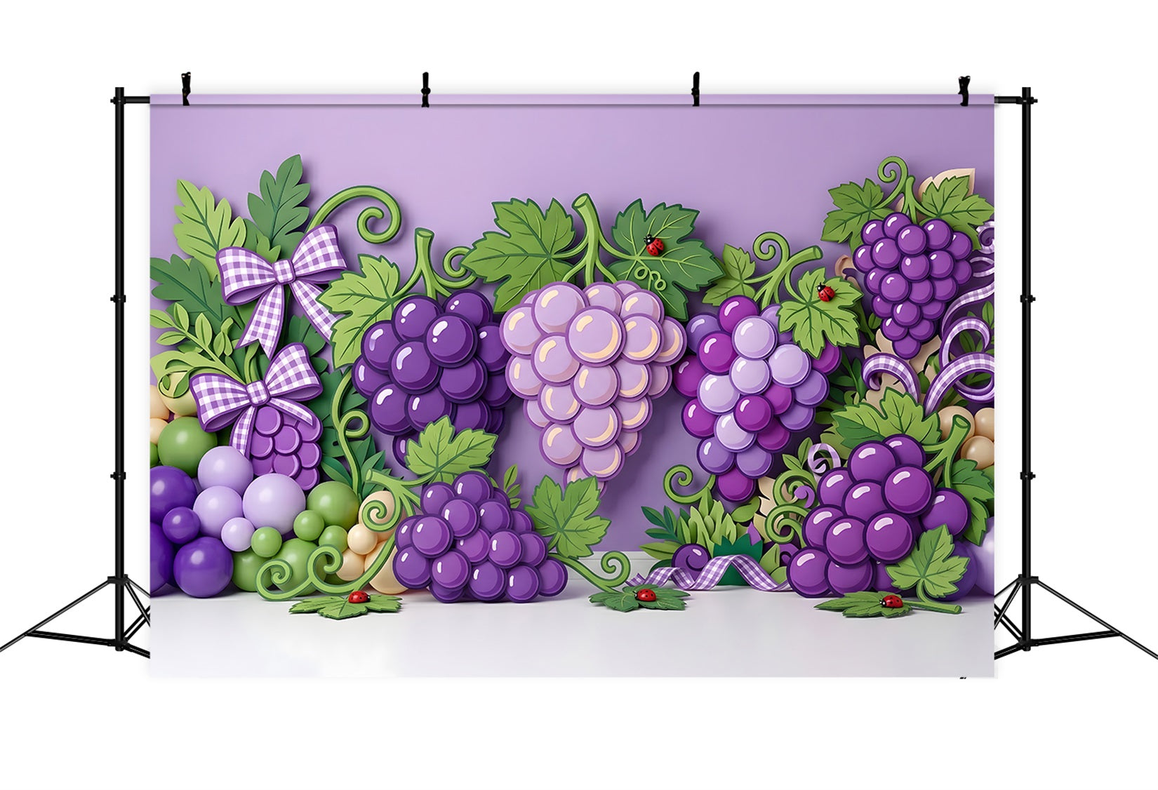 Photo Backdrop Kids Purple Grape Vine Balloon Garland Backdrop Newborn Photography UK CEM65-30