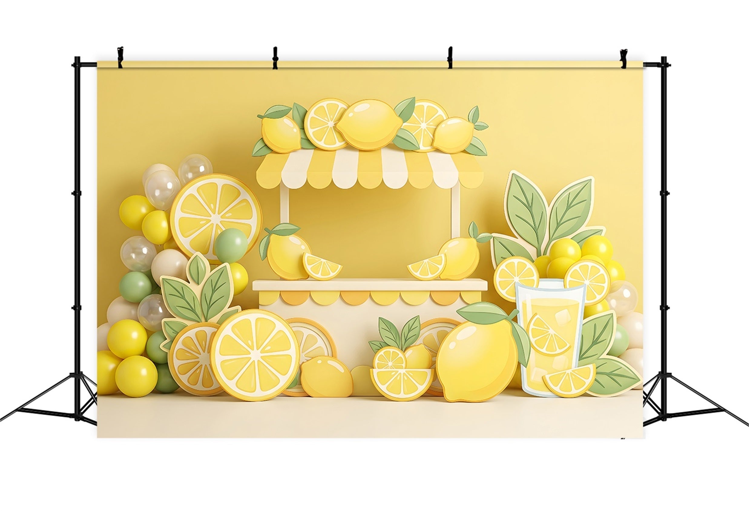 Kids Backdrop Lemonade Stand Citrus Balloon Children Backdrop UK CEM65-57
