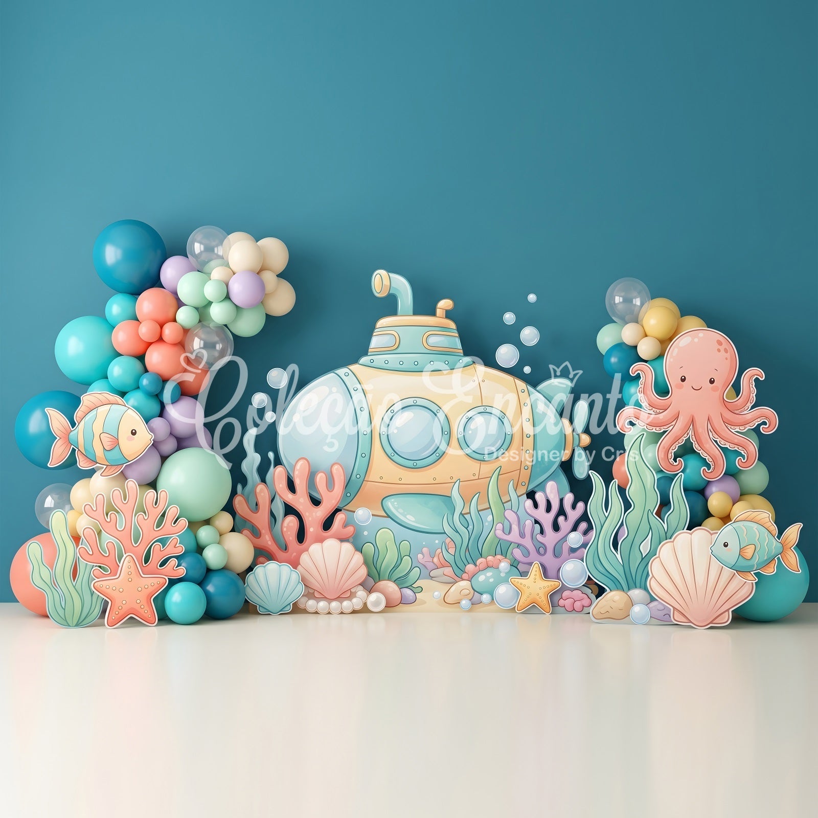 Backdrops for Newborn Photography Submarine Ocean Coral Balloon Garden Childrens Photo Backdrops UK CEM65-63