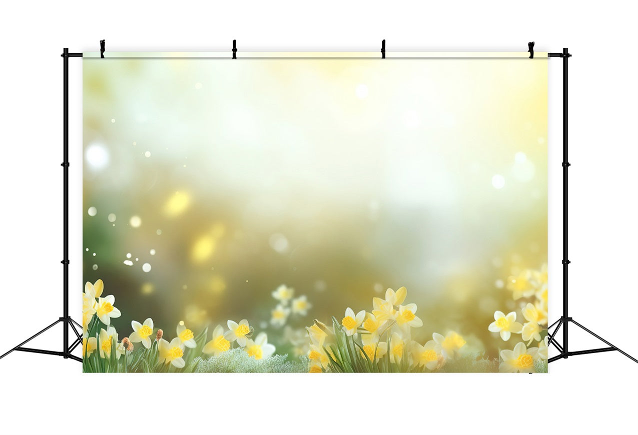 Daffodil Backdrop Glow Yellow Flower Backdrop UK CJJ2-1