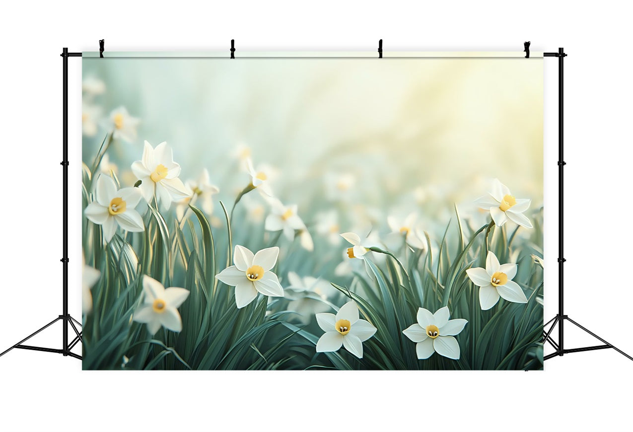 Daffodil Backdrop Soft Glow Floral Photography Backdrop UK CJJ2-10