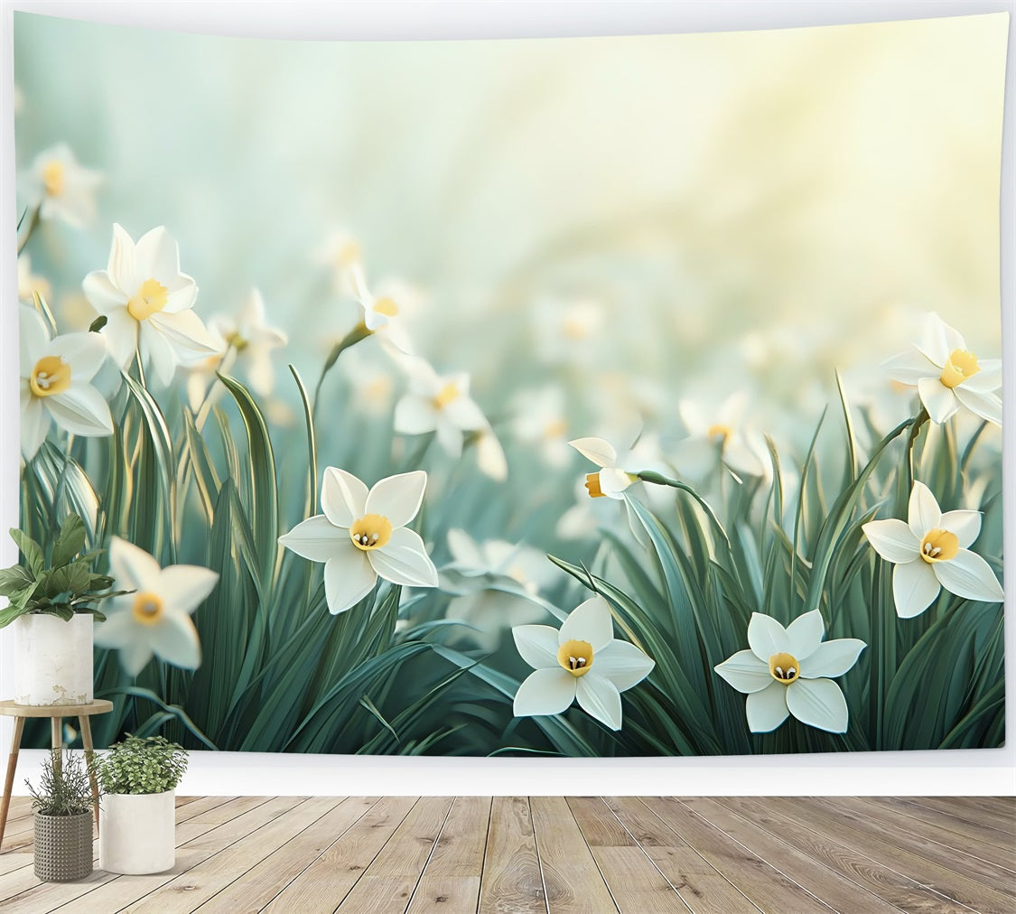 Daffodil Backdrop Soft Glow Floral Photography Backdrop UK CJJ2-10