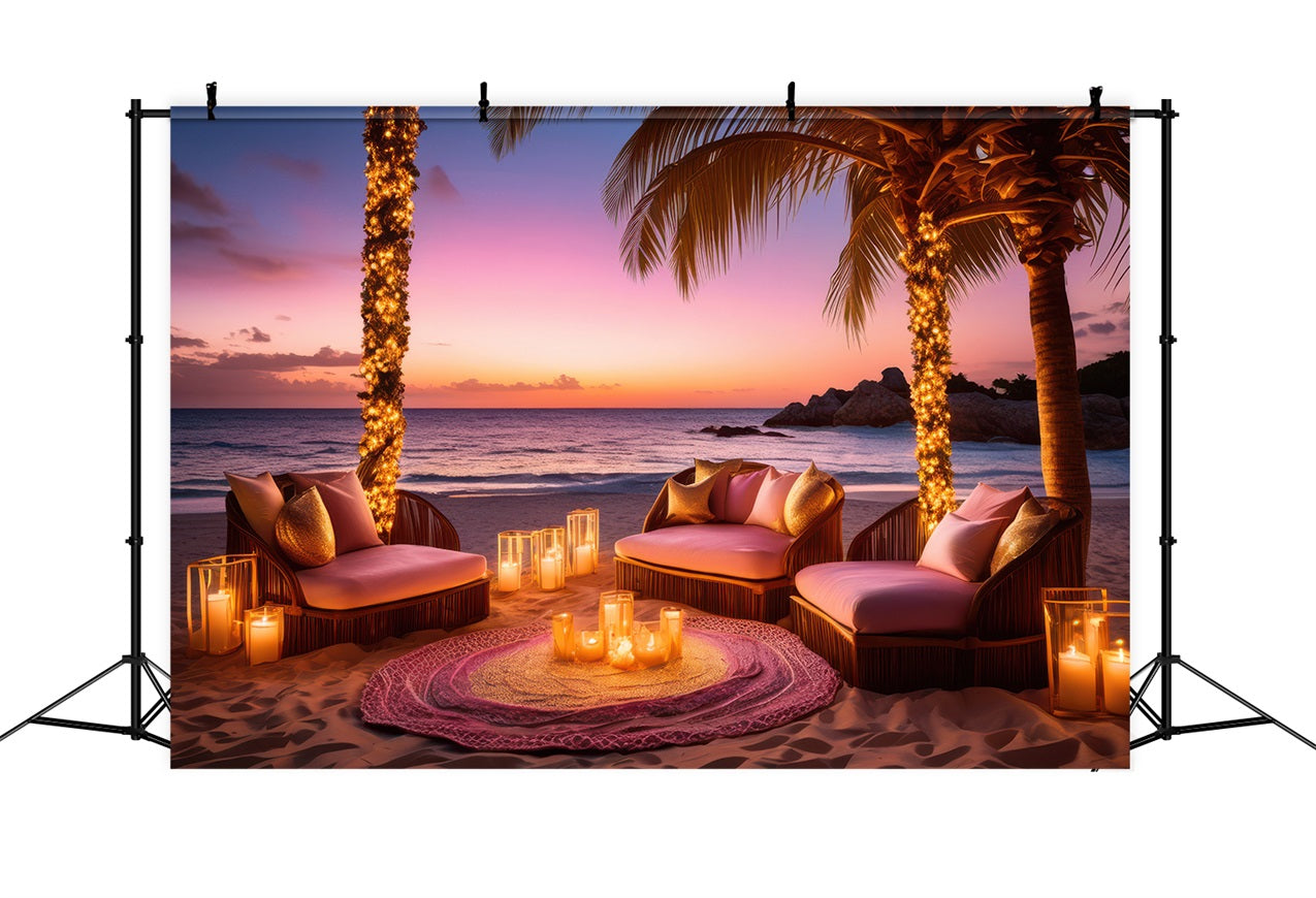 Pink Girl Backdrop Beachfront Candlelight Retreat Backdrop UK CJJ2-110