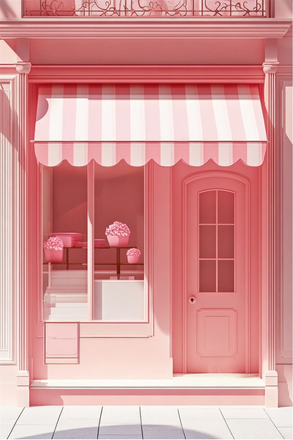 Pink Girl Backdrop Backdrop Blush Boutique Window Backdrop UK CJJ2-117