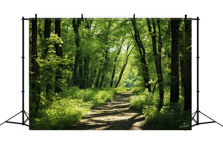 Woodland Photo Backdrop Lush Woodland Sunlit Trail Backdrop UK CJJ2-121