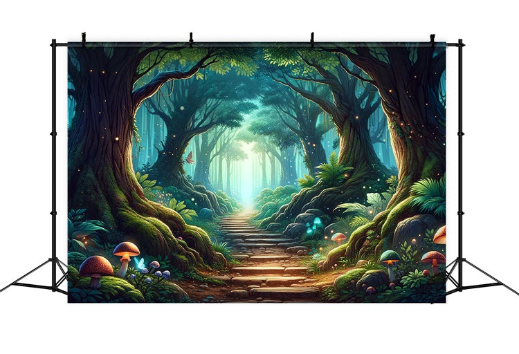 Fantasy Forest Backdrop Mystical Forest Sunlit Path Backdrop UK CJJ2-123