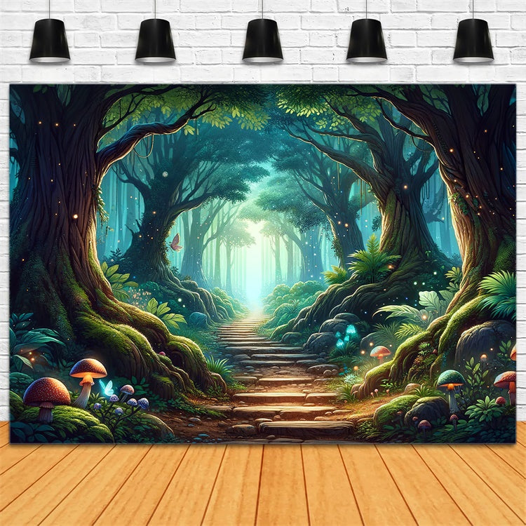 Fantasy Forest Backdrop Mystical Forest Sunlit Path Backdrop UK CJJ2-123