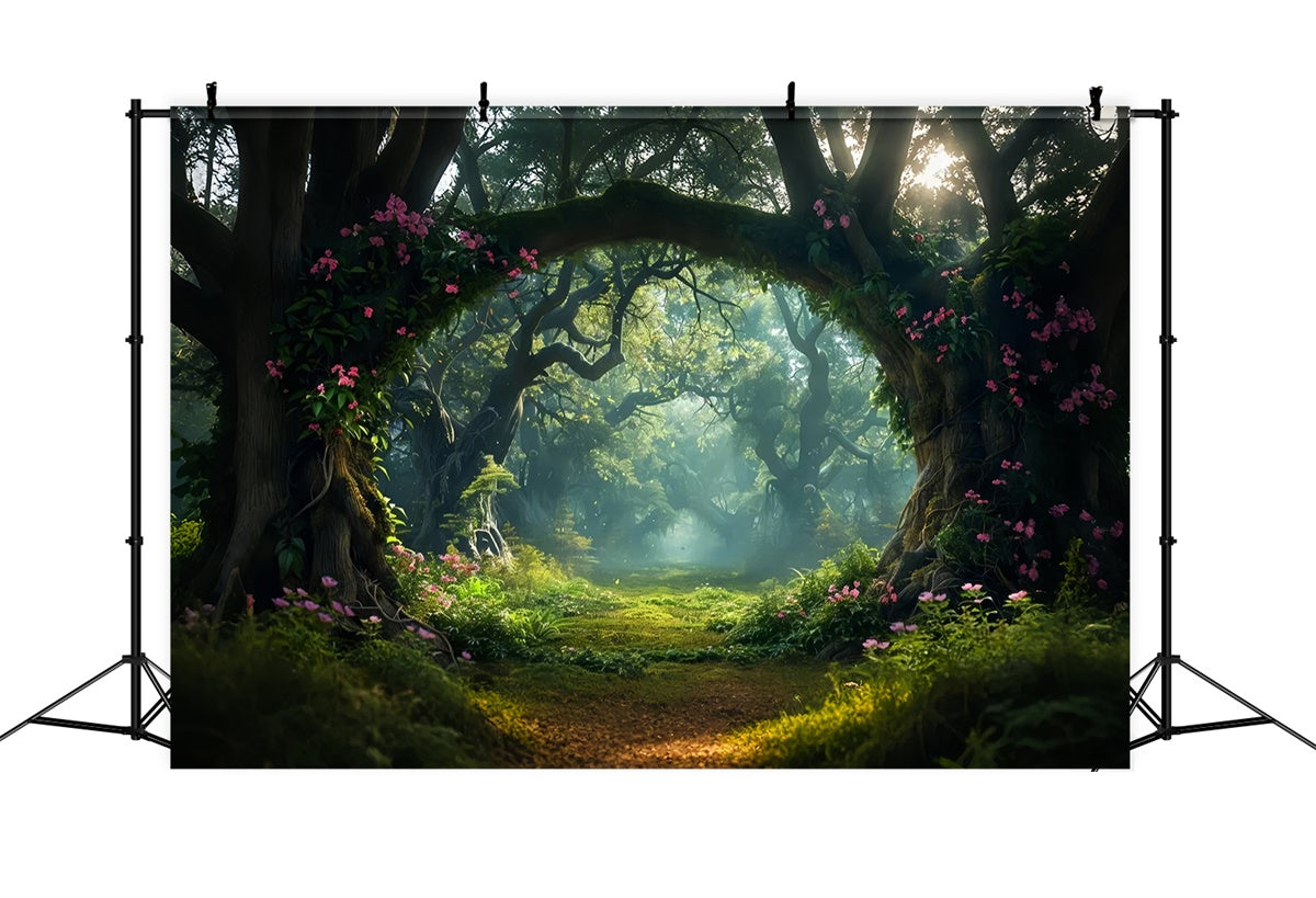 Woodland Backdrops Magical Woodlands Floral Entry Backdrop UK CJJ2-134