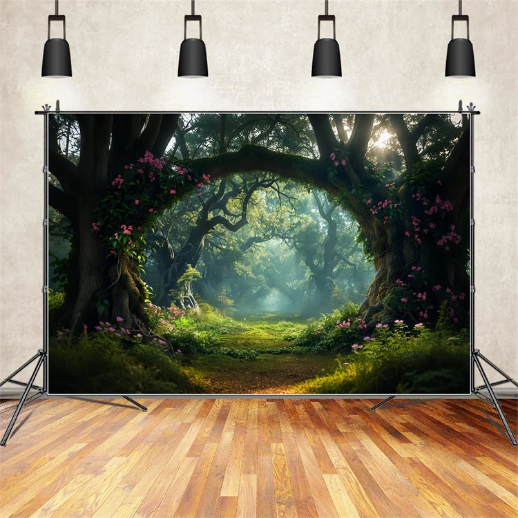 Woodland Backdrops Magical Woodlands Floral Entry Backdrop UK CJJ2-134