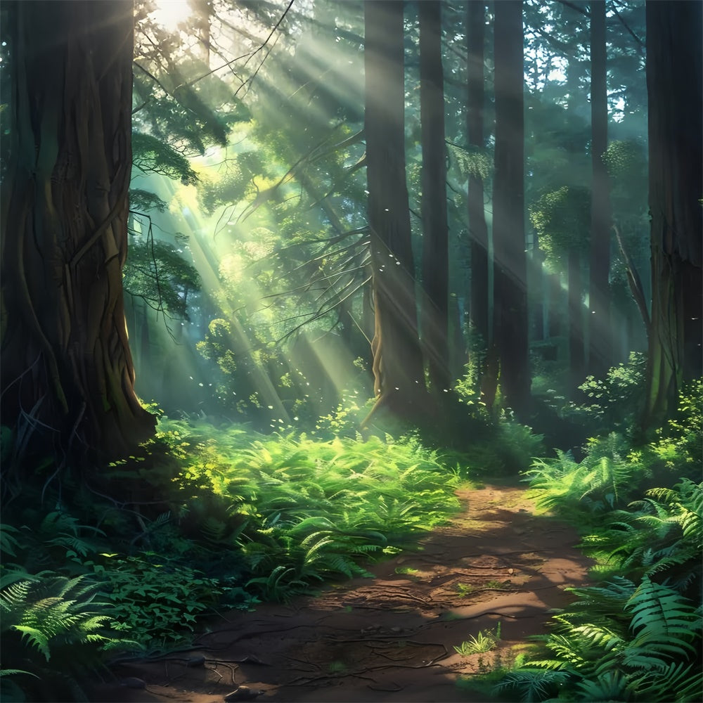 Backdrop Forest Dreamy Nature Trail Sunlight Backdrop UK CJJ2-137