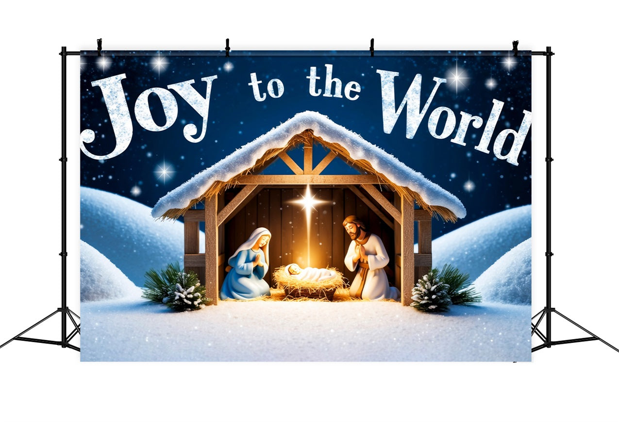 Joy to the World Backdrop Christmas Nativity Backdrop UK CJJ2-15