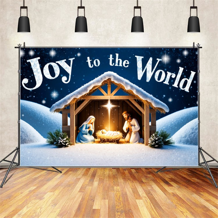 Joy to the World Backdrop Christmas Nativity Backdrop UK CJJ2-15