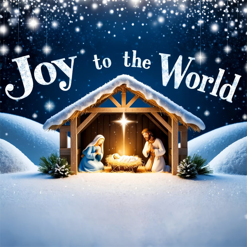 Joy to the World Backdrop Christmas Nativity Backdrop UK CJJ2-15