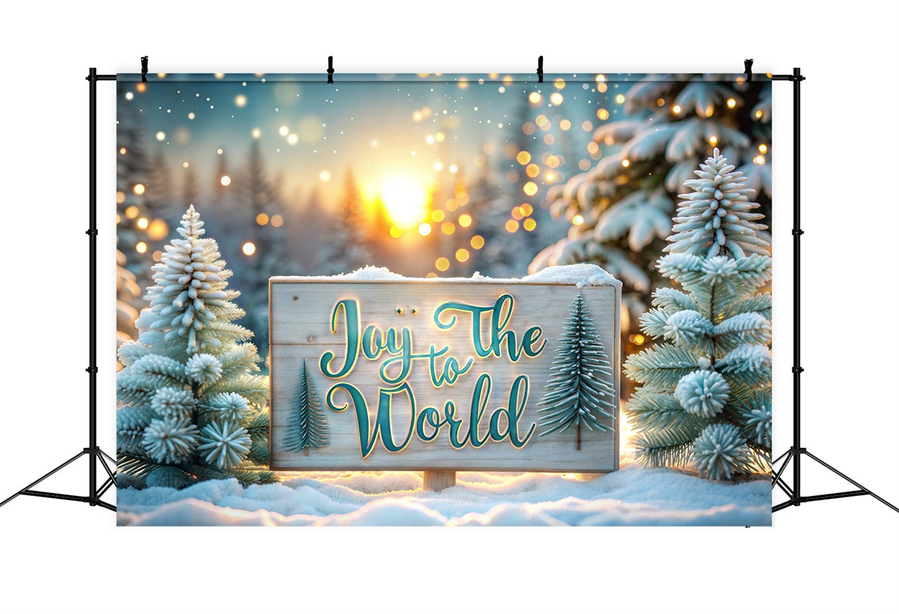 Joy to the World Backdrop Christmas Snow Sign Backdrop UK CJJ2-17