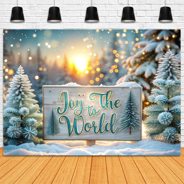 Joy to the World Backdrop Christmas Snow Sign Backdrop UK CJJ2-17