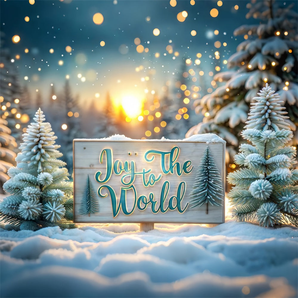 Joy to the World Backdrop Christmas Snow Sign Backdrop UK CJJ2-17