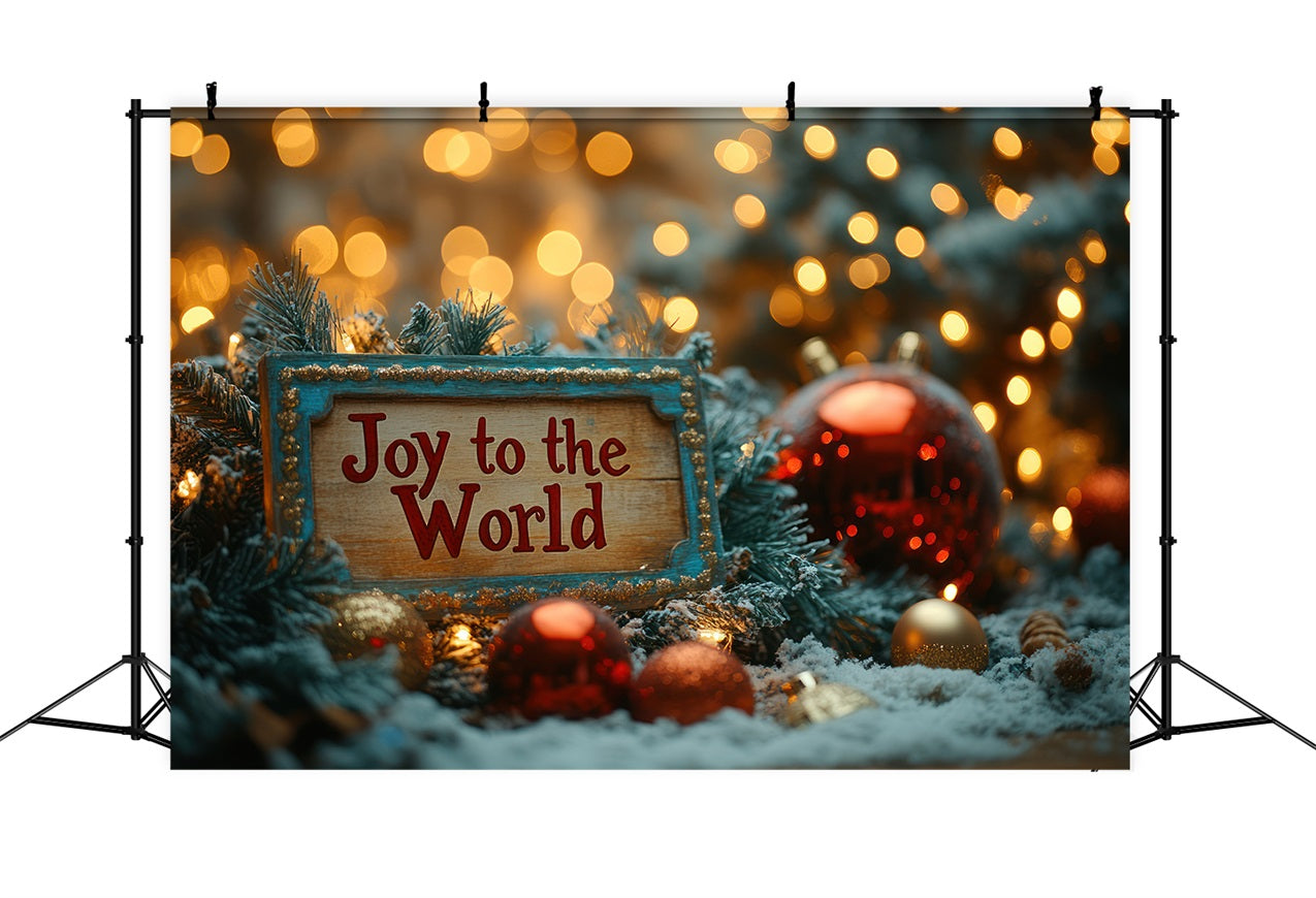 Joy to the World Backdrop Golden Glow Christmas Backdrop UK CJJ2-18