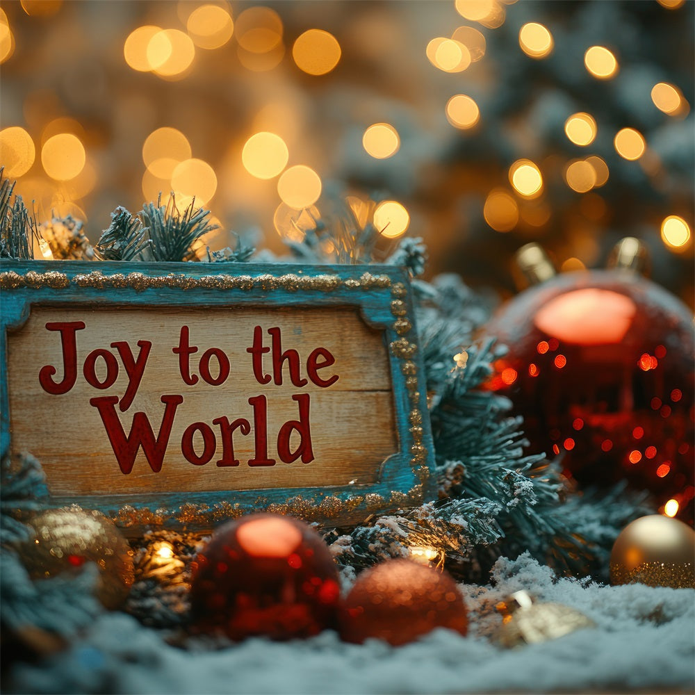 Joy to the World Backdrop Golden Glow Christmas Backdrop UK CJJ2-18