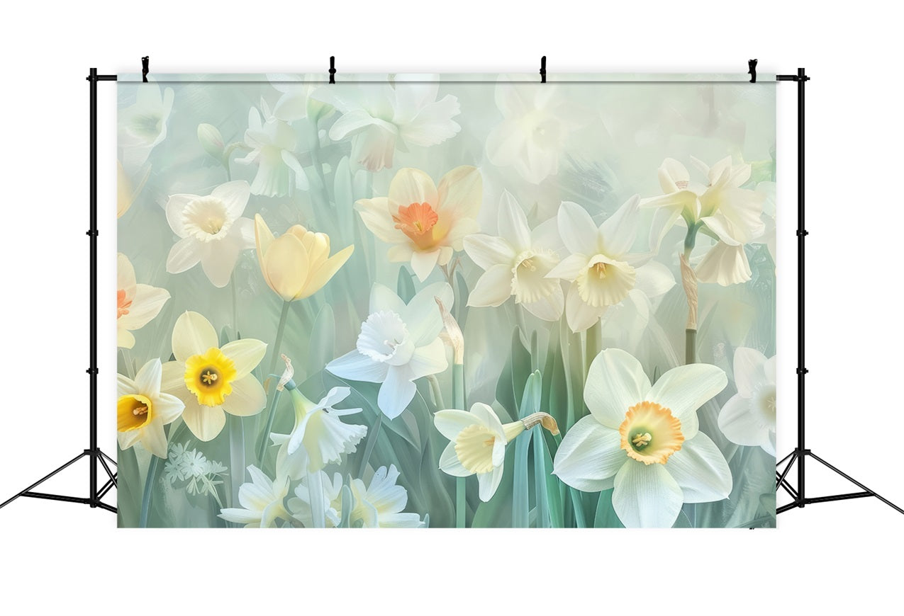 Daffodil Backdrop Yellow White Flowers Backdrop UK CJJ2-2