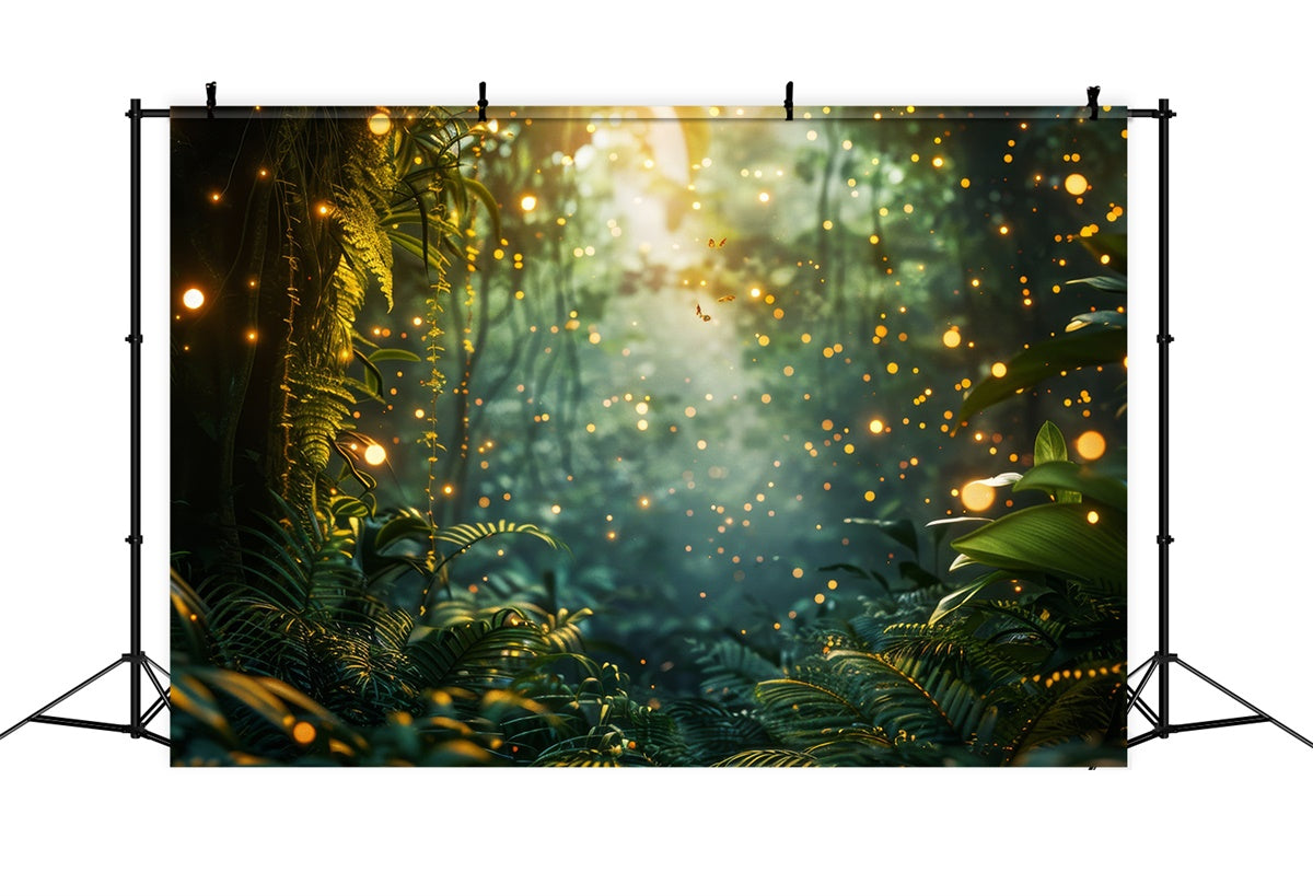 Forest Photo Backdrops Dreamy Fireflies Glow Forest Backdrop UK CJJ2-25