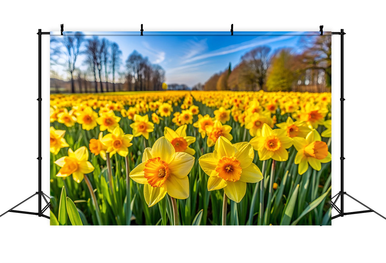 Daffodil Backdrop Bloom Floral Photo Backdrop UK CJJ2-3