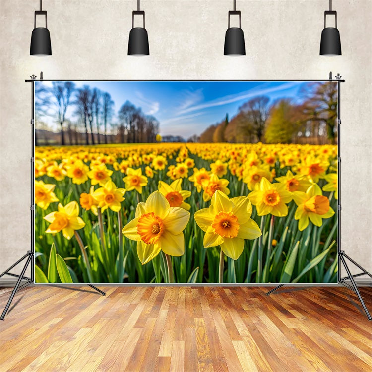 Daffodil Backdrop Bloom Floral Photo Backdrop UK CJJ2-3