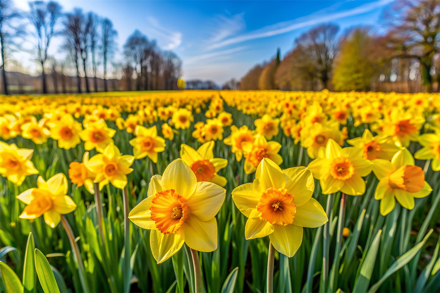 Daffodil Backdrop Bloom Floral Photo Backdrop UK CJJ2-3