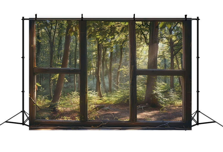 Woodland Backdrops Tranquil Woodland Window Scene Backdrop UK CJJ2-30