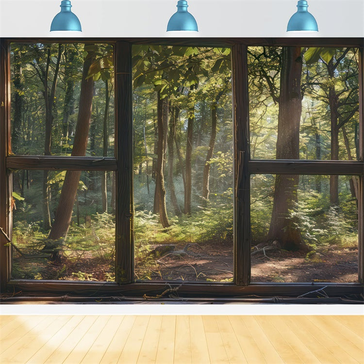 Woodland Backdrops Tranquil Woodland Window Scene Backdrop UK CJJ2-30