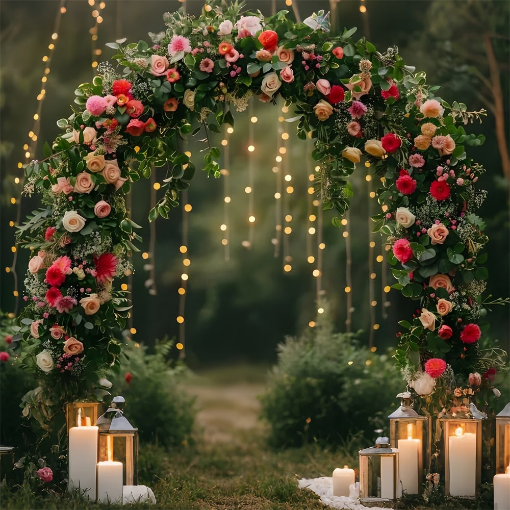 Forest Photo Backdrops Elegant Rose Lantern Archway Backdrop UK CJJ2-32