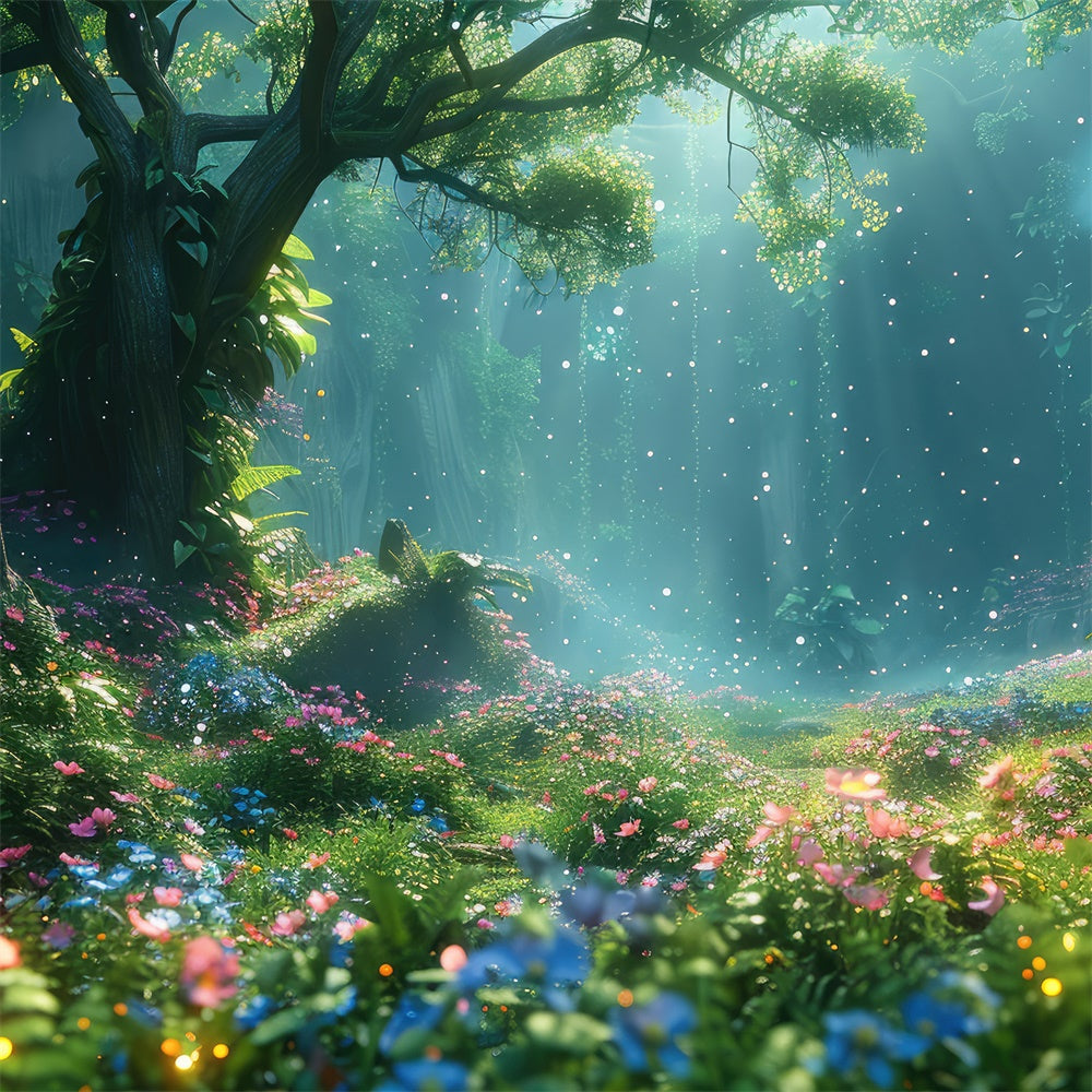 Fantasy Forest Backdrop Sparkling Wildflower Dreamy Backdrop UK CJJ2-35