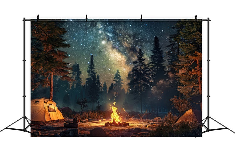 Backdrop Forest Starlit Campfire Night Forest Backdrop UK CJJ2-39