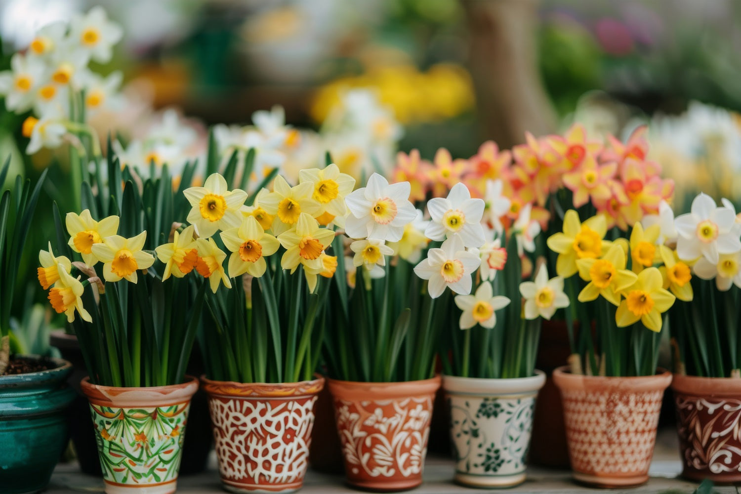 Daffodil Backdrop Potted Spring Flower Backdrops UK CJJ2-4