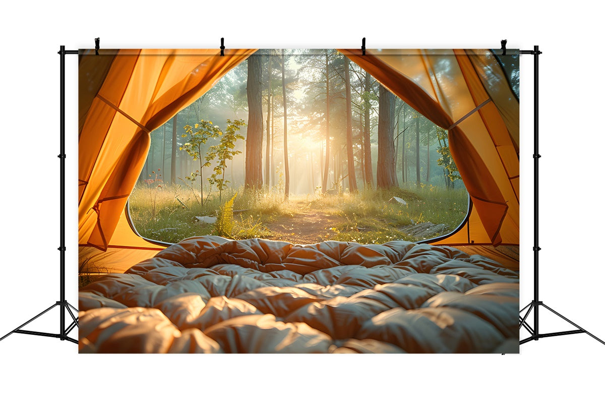 Forest Photo Backdrop Morning Misty Forest Camping Backdrop UK CJJ2-41