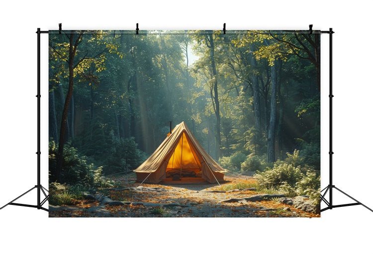 Wilderness Backdrop Serene Deep Woods Camping Backdrop UK CJJ2-42