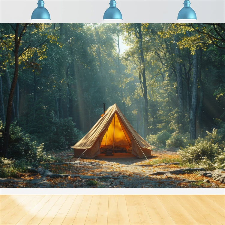 Wilderness Backdrop Serene Deep Woods Camping Backdrop UK CJJ2-42