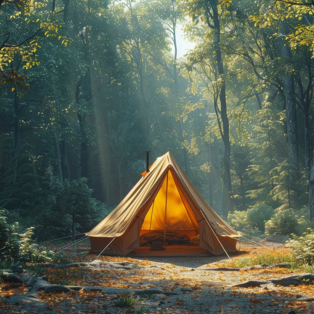 Wilderness Backdrop Serene Deep Woods Camping Backdrop UK CJJ2-42