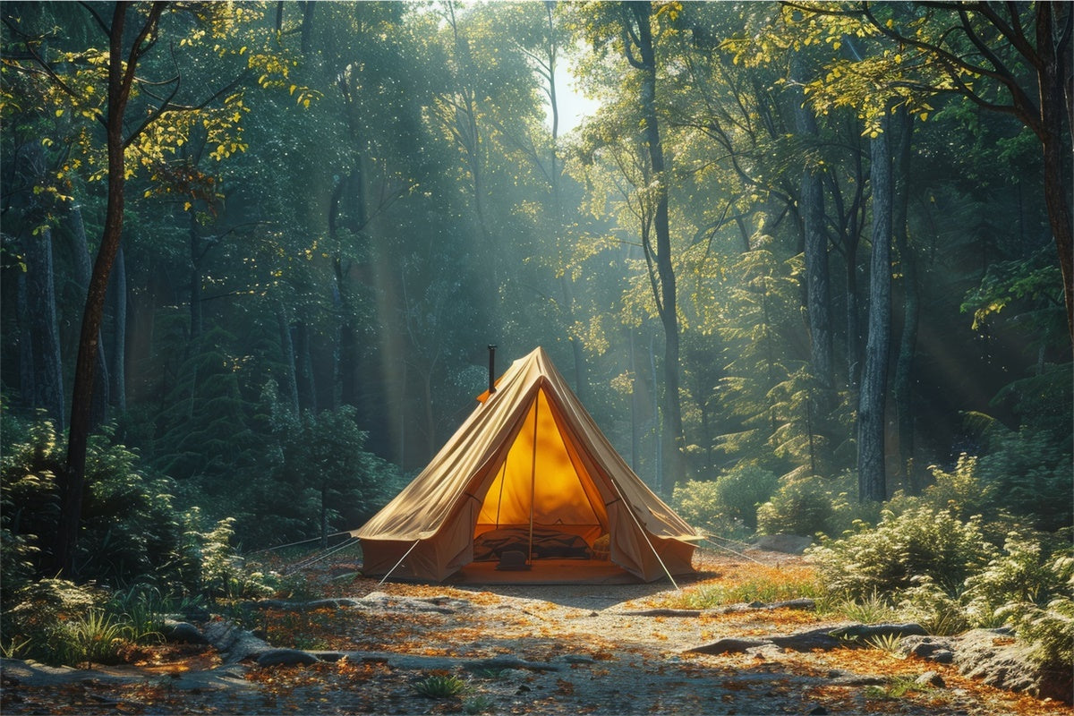 Wilderness Backdrop Serene Deep Woods Camping Backdrop UK CJJ2-42