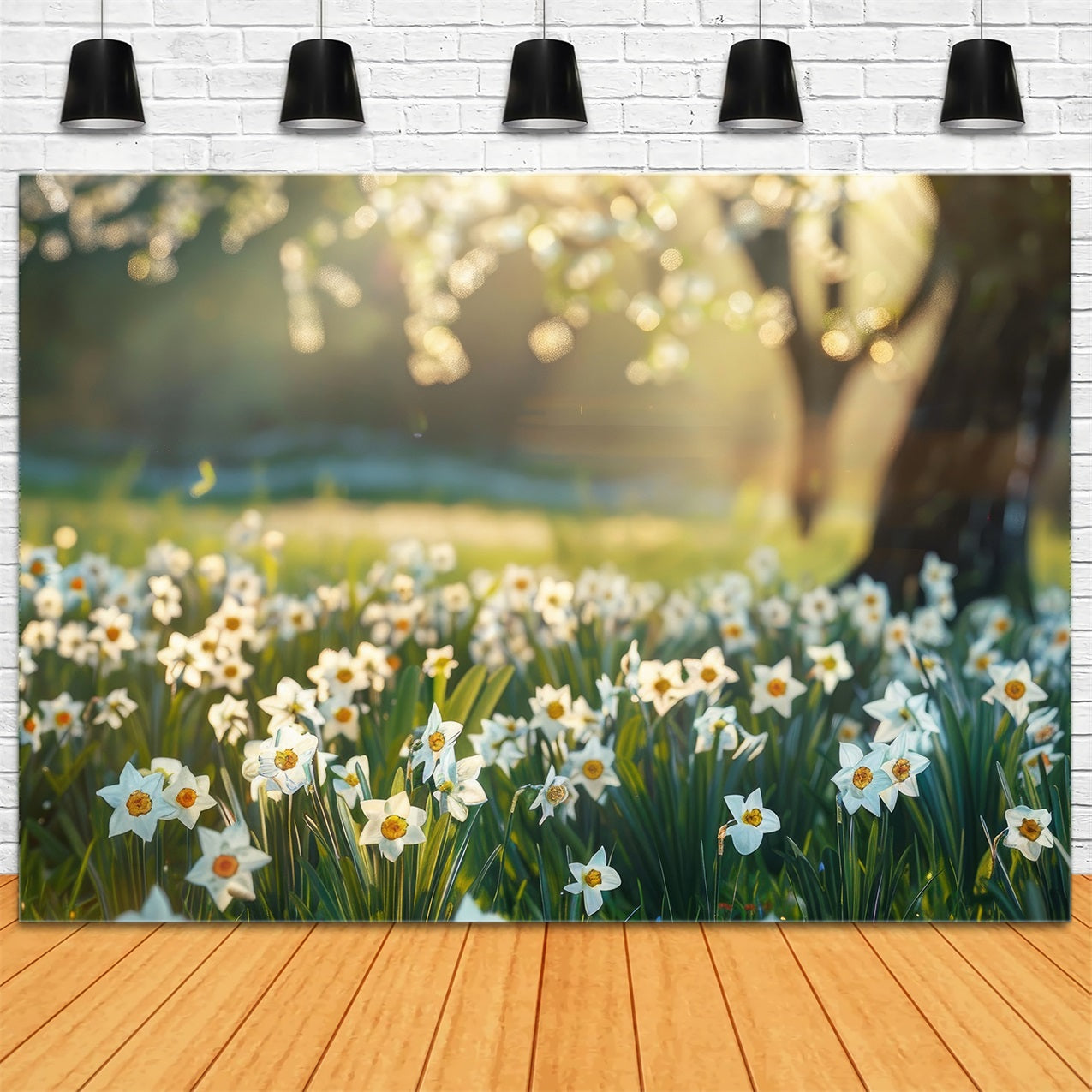 Daffodil Backdrop Sunlit Meadow Floral Backdrop UK CJJ2-5