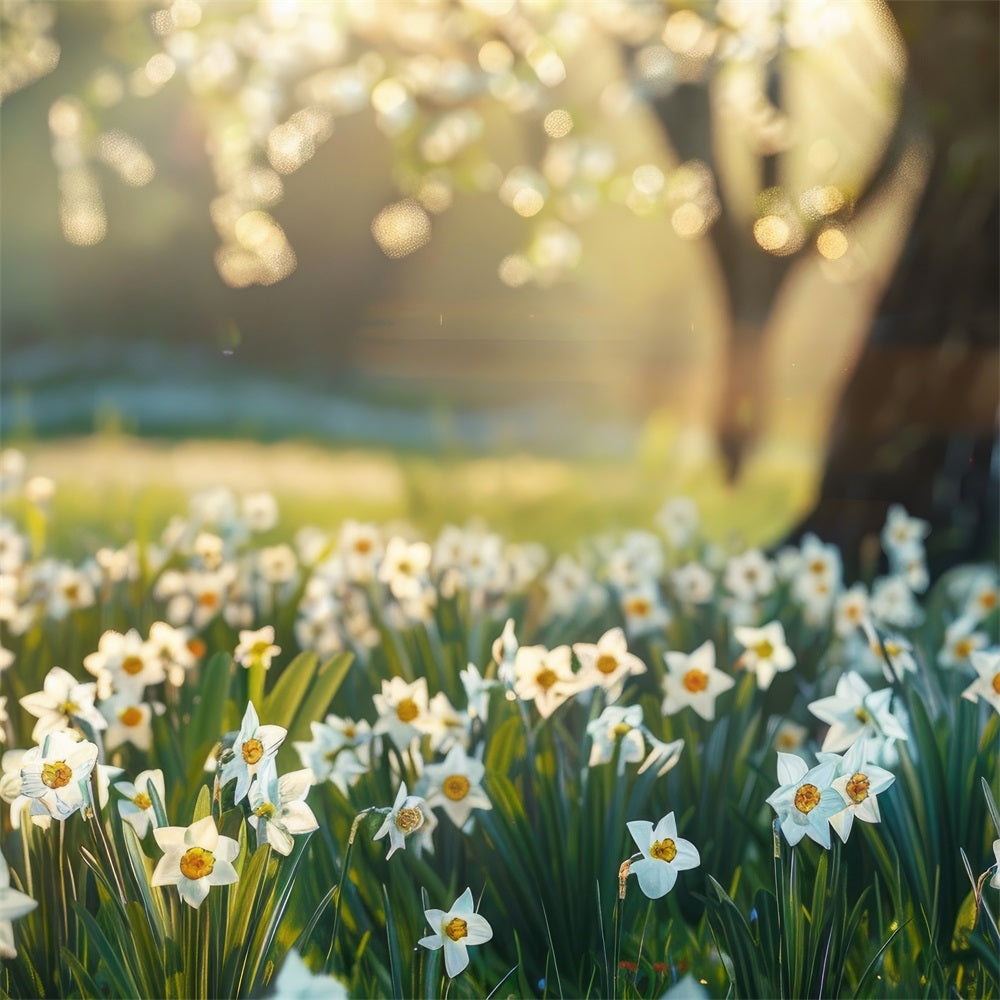 Daffodil Backdrop Sunlit Meadow Floral Backdrop UK CJJ2-5