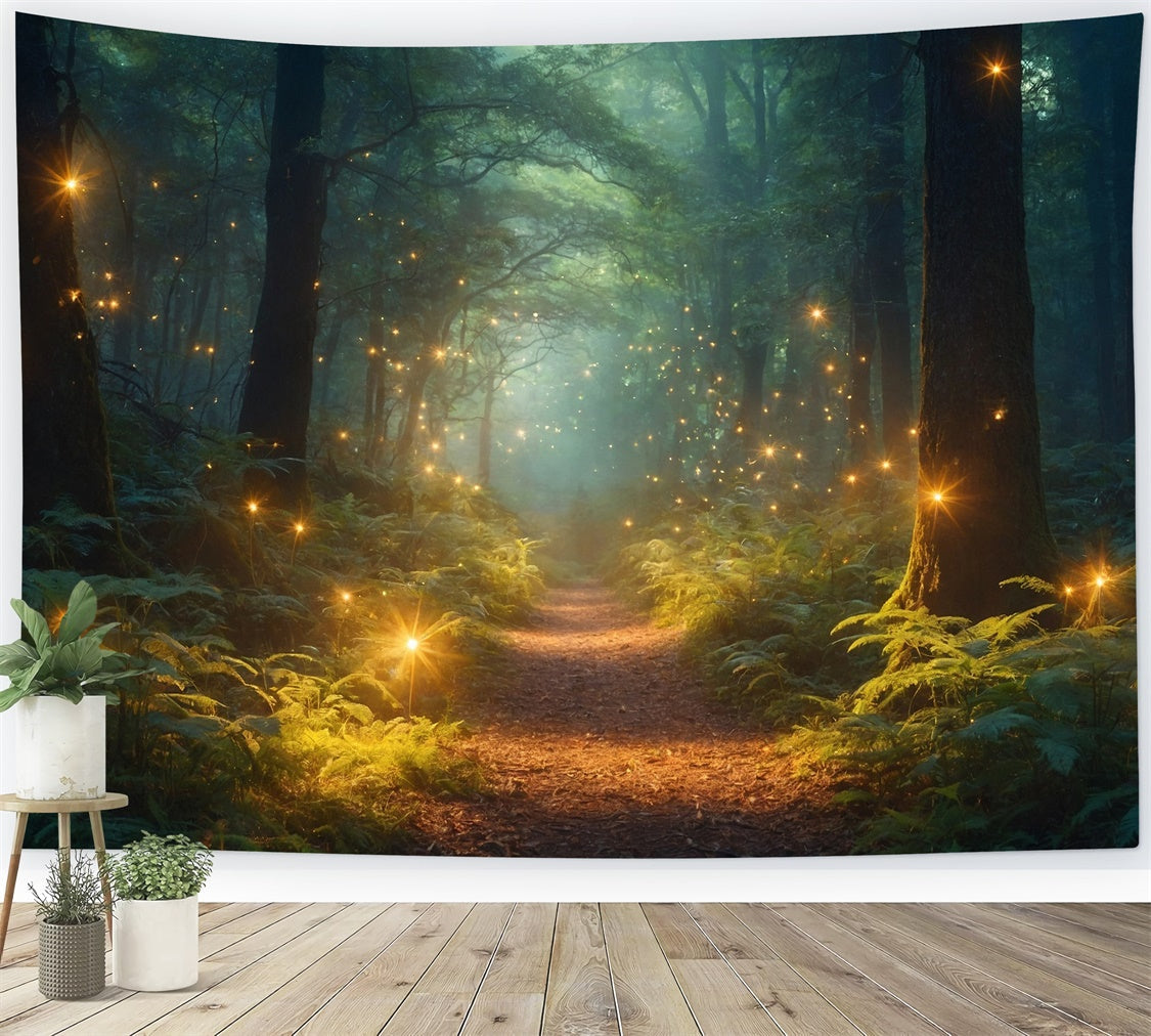 Forest Photo Backdrops Dreamy Firefly Magic Forest Backdrop UK CJJ2-56