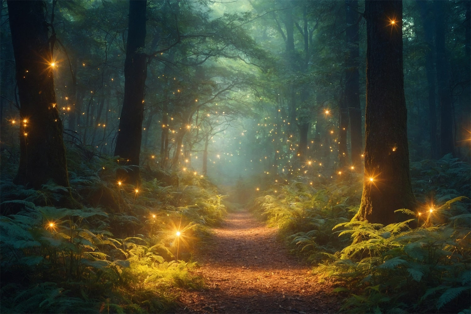 Forest Photo Backdrops Dreamy Firefly Magic Forest Backdrop UK CJJ2-56